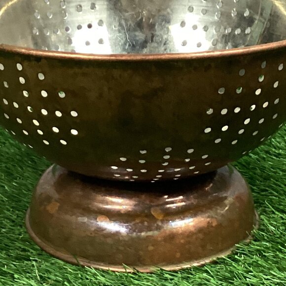 Vintage Copper Colander Tin Lined Porcelain Handles - Picture 15 of 15